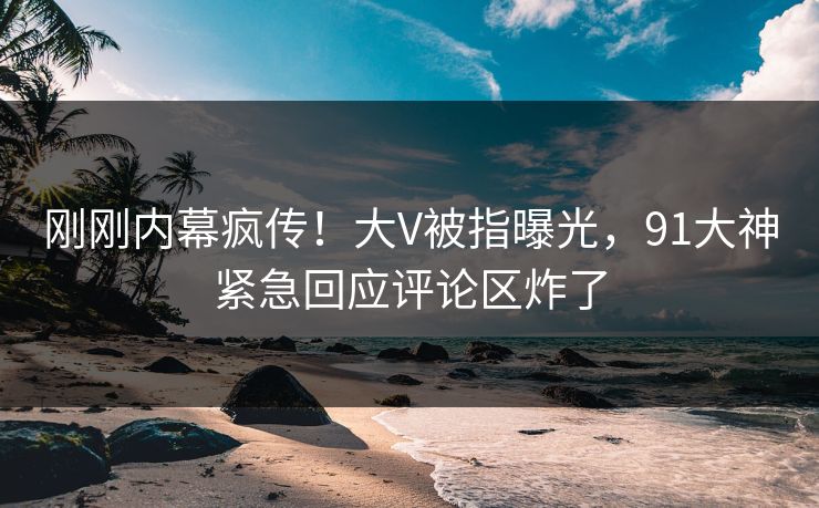 刚刚内幕疯传！大V被指曝光，91大神紧急回应评论区炸了