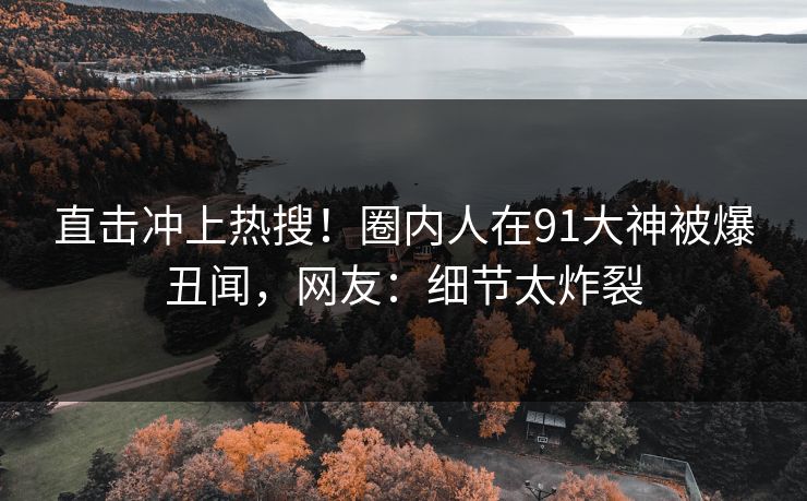 直击冲上热搜！圈内人在91大神被爆丑闻，网友：细节太炸裂