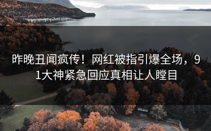 昨晚丑闻疯传！网红被指引爆全场，91大神紧急回应真相让人瞠目