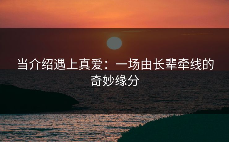 当介绍遇上真爱：一场由长辈牵线的奇妙缘分